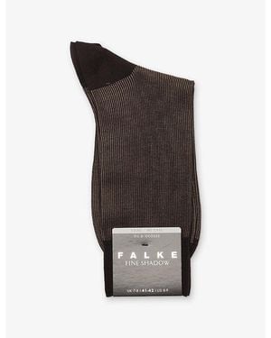 FALKE Fine Shadow Cotton-Blend Socks - Brown
