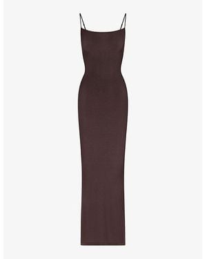 Skims Soft Lounge Scoop-Neck Stretch-Woven Maxi Dress - Purple