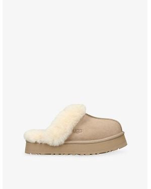 UGG Disquette Shearling-Lined Suede Slippers - Natural