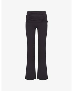 NikeSKIMS Matte Fold-Over Slim Flare Leggings - Blue