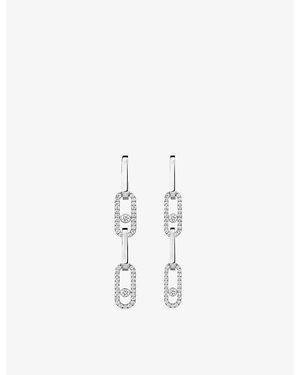 Messika Move Link Convertible 18Ct And 1.70Ct Diamond Drop Earrings - White