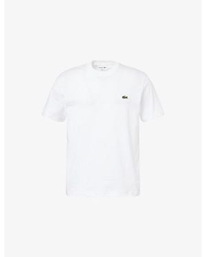 Lacoste Brand-Patch Crewneck Cotton-Jersey T-Shirt - White