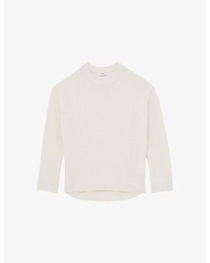 Reiss Ella Crewneck Wool And Cashmere-Blend Jumper - White