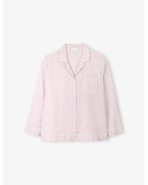 The White Company Striped Relaxed-Fit Cotton Pyjama Shirt - Pink