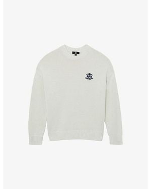 Reiss Kendi Monogram-Embroidered Cotton Jumper - White