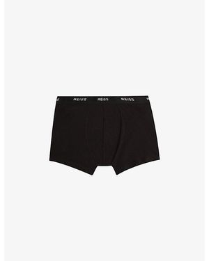 Reiss Pack Of Three Heller Stretch Cotton Boxers - Black