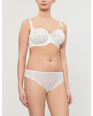 Panache Envy Stretch-Lace Balconette Bra - White