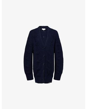 Stella McCartney Relaxed-Fit Chain Wool Cardigan - Blue