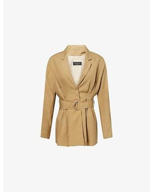 Rag & Bone Mandi Belted Linen-Blend Blazer - Natural
