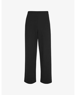 Whistles Camilla Wide-Leg High-Rise Stretch-Woven Pants - Black