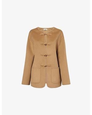 RÓHE Frames Round-Neck Patch-Pocket Wool-And-Cashmere Jacket - Natural