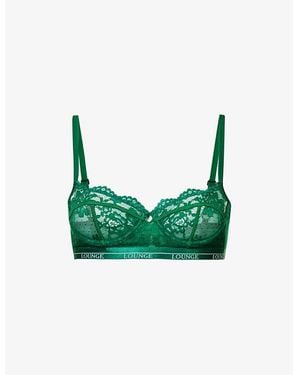 Lounge Underwear Blossom Floral-Embroidered Stretch-Lace Bra - Green
