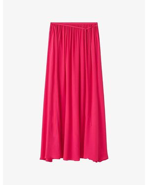 JOSEPH Elba Tie-Waist Crepe Maxi Skirt - Pink
