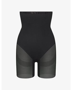 Skims Power Mesh Core Sculpt High-Rise Stretch-Woven Shorts - Black