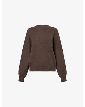 KHAITE Margaux Round-Neck Cashmere Sweater - Brown