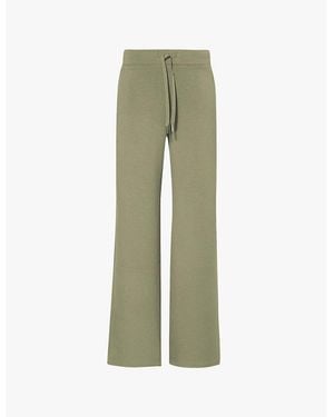 Spanx Air Essentials Wide-Leg High-Rise Stretch-Woven Jogging Bottoms - Green