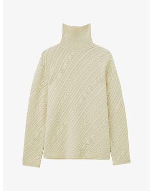 The Kooples Wide-Leg Lace-Trim Woven Trousers - White