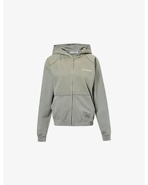 Acne Studios Mended Zip-Through Cotton-Jersey Hoody - Grey