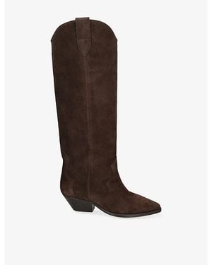 Isabel Marant Denvee Suede High-Leg Boots - Brown