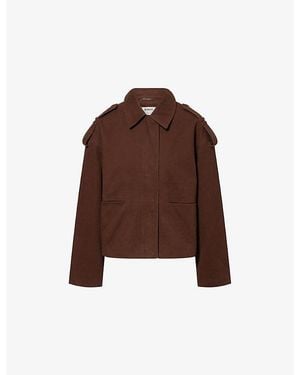 4th & Reckless Kourt Classic-Collar Cotton Jacket - Brown