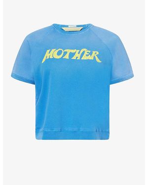 Mother Swirl The Short Sleeve Concert Logo-Print Cotton T-Shirt - Blue