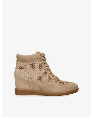 Dolce Vita Irlah Lace-Up Suede Wedges - Natural