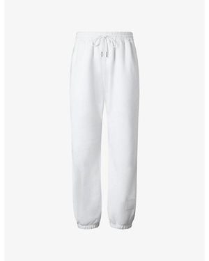 Thom Browne X Asics Logo-Patch Relaxed Cotton-Jersey Jogging Bottoms - White