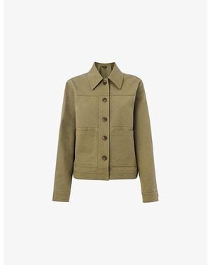 Whistles Mia Four-Pocket Cotton-Blend Jacket - Green