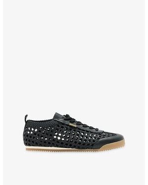 AllSaints Kenny Woven Leather Trainers - Black