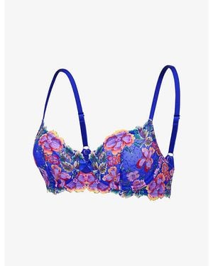 Savage x Fenty Sunchaser Lace Unlined Plunge Lace Bra - Blue