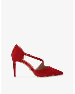Carvela Kurt Geiger Lorita Suede Heeled Courts - Red