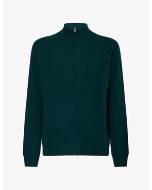 Paul Smith Zip Cashmere Knit Cardigan - Green