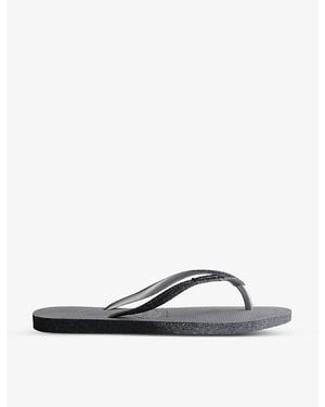 Havaianas Slim Sparkle Ii Rubber Flip Flops - Grey