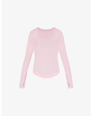 Sweaty Betty Breathe Easy Running Long-Sleeve Stretch-Woven Top - Pink