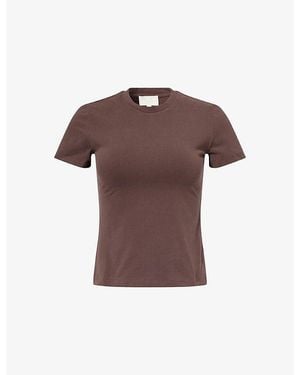Sisterly Tribe Cozy Soft Round-Neck Stretch-Cotton T-Shirt - Brown