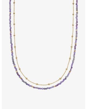 Astley Clarke Biography Multi-Gemstone 18Ct Vermeil And Amethyst Necklace - White