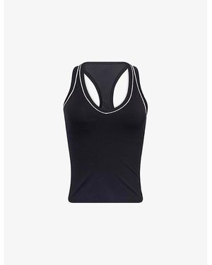 WE Are Tala Dayflex Built-In Support V-Neck Racer Stretch-Woven Vest Top - Blue