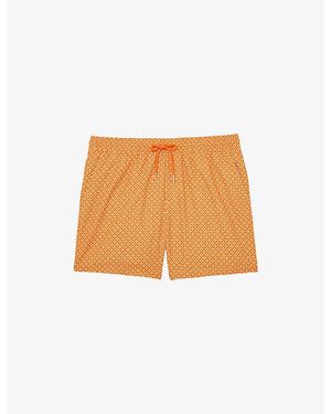 Reiss Orient Geometric-Print Swim Shorts - Multicolour