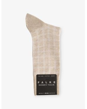 FALKE Modern Tailor Stretch-Cotton Blend Socks - Natural