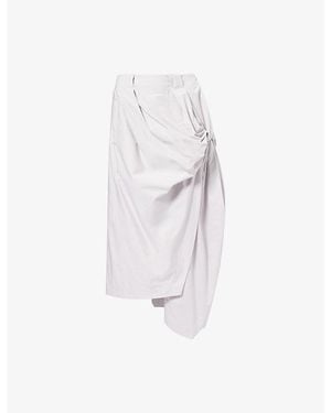 Issey Miyake Twist Drape Cotton Trousers - White