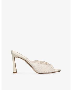 Sam Edelman Iva Lace Heeled Mules - White