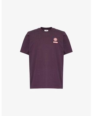 CASABLANCA Logo Regular-Fit Logo-Patch Cotton T-Shirt - Purple