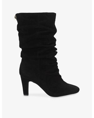 Kurt Geiger Elizabeth Slouch Heeled Suede Boots - Black