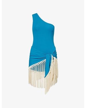 Taller Marmo Yacare Asymmetric Swimsuit - Blue