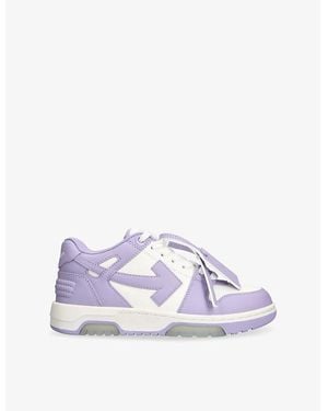 Off-White c/o Virgil Abloh Out Of Office Leather Low-Top Trainers - Purple