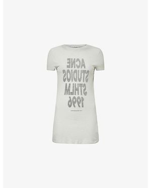Acne Studios Eliver Logo-Print Cotton T-Shirt - White