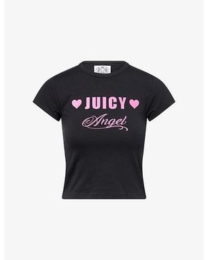 Juicy Couture Baby Juicy Angel Stretch-Cotton T-Shirt - Black