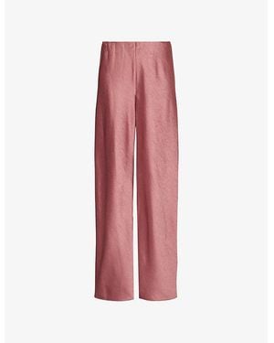 Vince High-Rise Wide-Leg Woven Trousers - Pink
