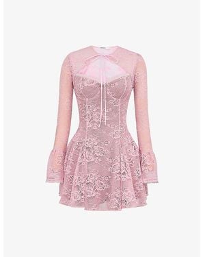 House Of Cb Alice Sweetheart-Neck Lace Mini Dress - Pink