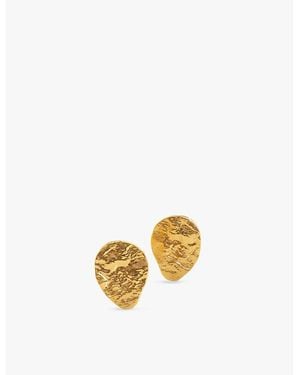 Monica Vinader Capri Teardrop 18Ct-Plated Vermeil Sterling- Stud Earrings - Metallic